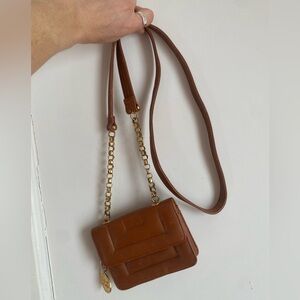 Vintage Jay Herbert by Sharif mini Brown Leather mini Bag gold chain